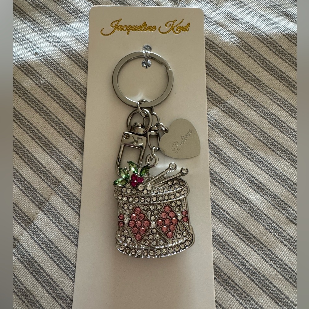 Jacqueline Kent rhinestone pink drum purse charm!! BRAND NEW!!